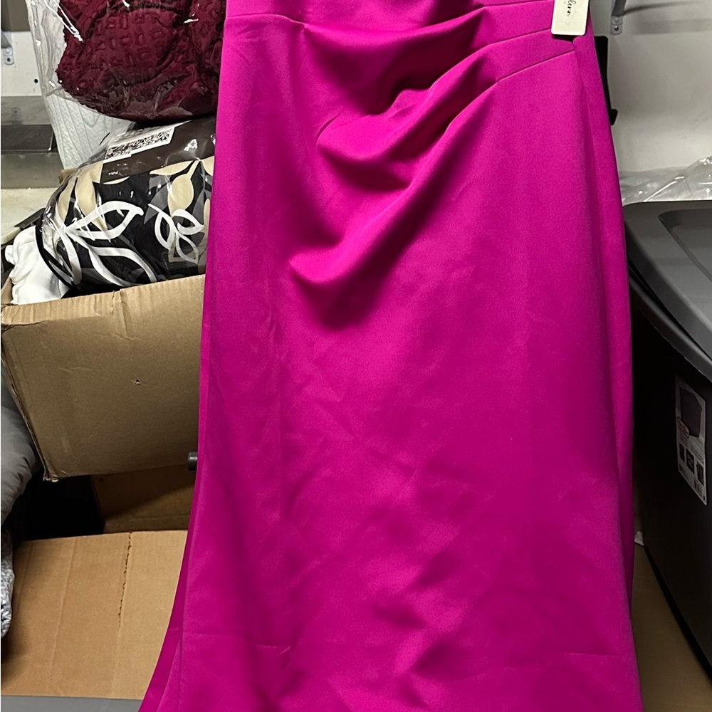 Asymmetrical Pink Maxi Dress for Night Out